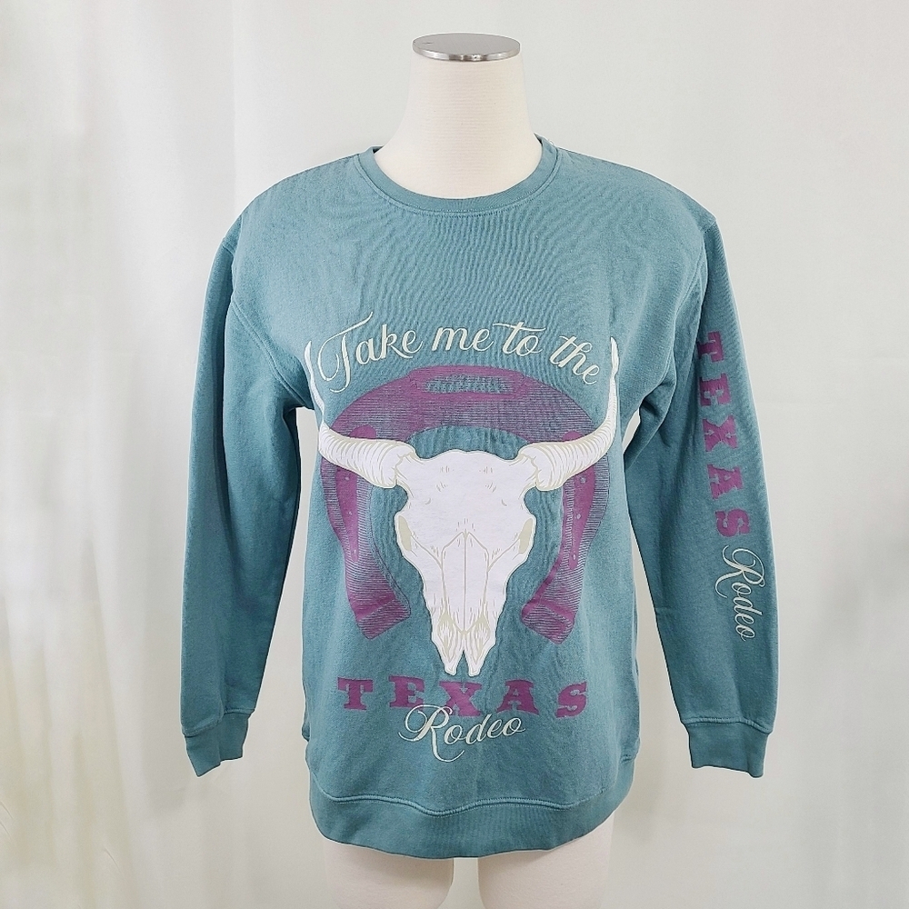 Love for Humanity Couture Sweatshirt Take me to the Texas Rodeo graphic size XS